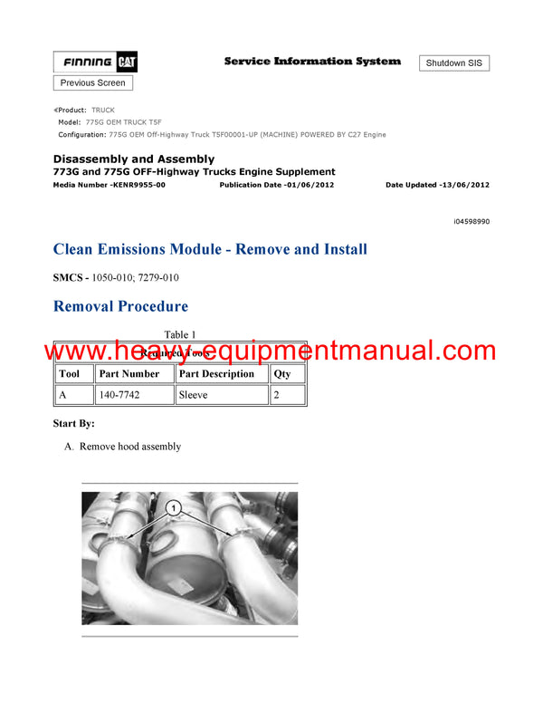 Download Caterpillar 775G OEM Truck Service Repair Manual T5F