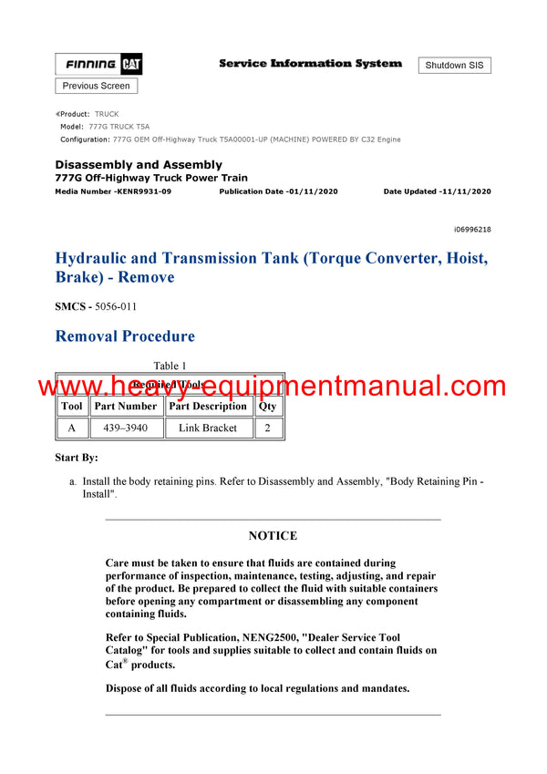 Download Caterpillar 777G Truck Service Repair Manual T5A