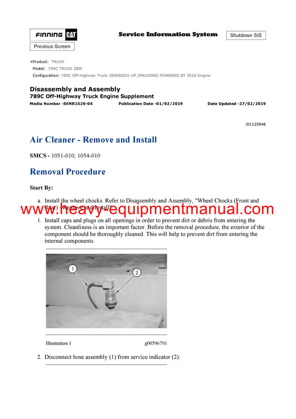 Download Caterpillar 789C Truck Service Repair Manual 2BW