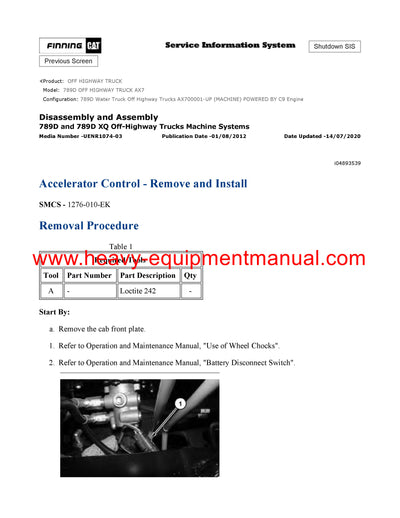 Download Caterpillar 789D Off Highway Truck Service Repair Manual AX7