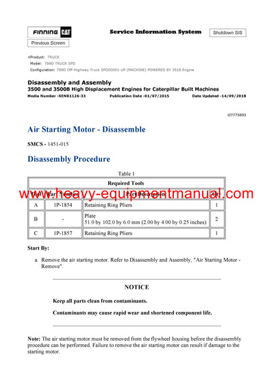 Download Caterpillar 789D Truck Service Repair Manual SPD