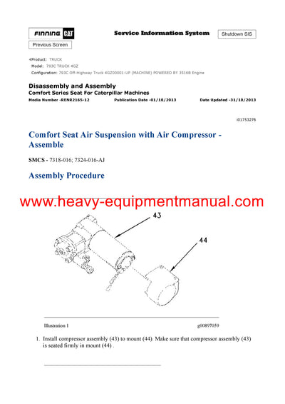 Download Caterpillar 793C Truck Service Repair Manual 4GZ