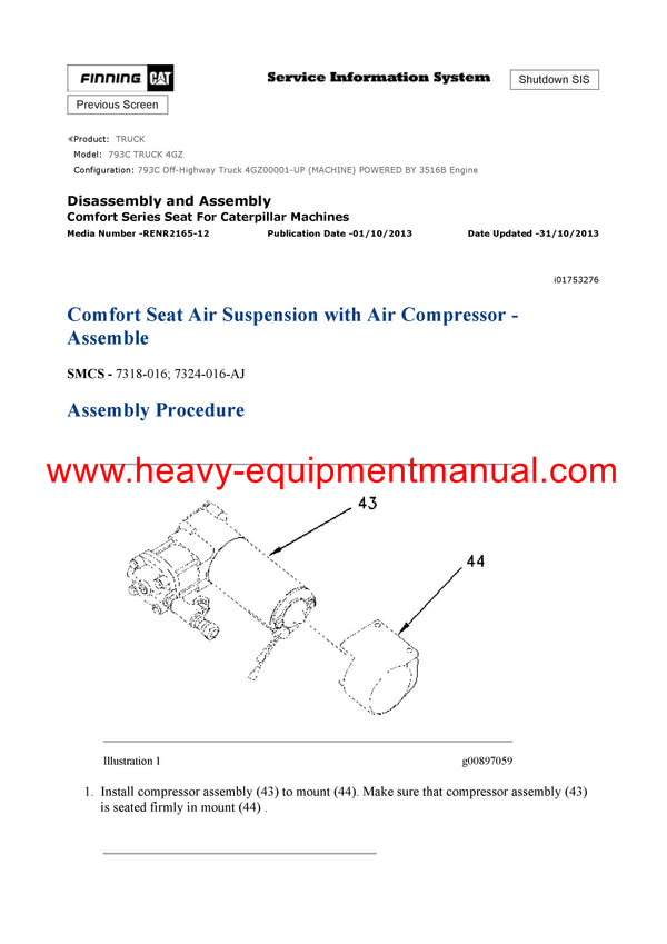 Download Caterpillar 793C Truck Service Repair Manual 4GZ