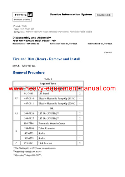 Download Caterpillar 793F Truck Service Repair Manual D3T