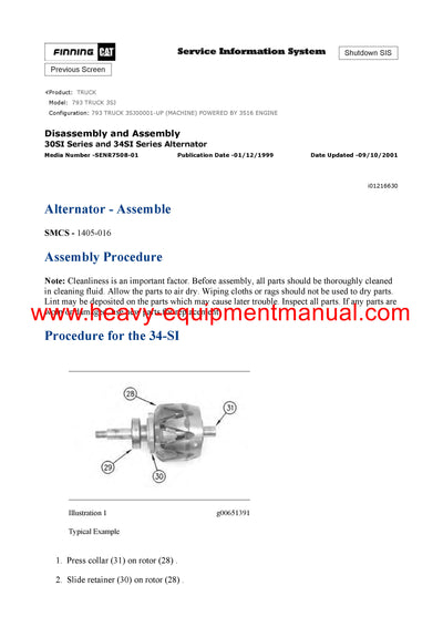 Download Caterpillar 793 Truck Service Repair Manual 3SJ