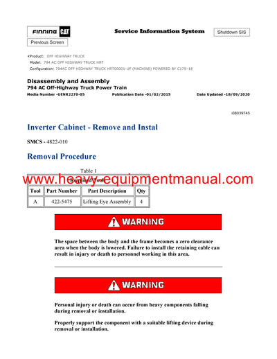 DOWNLOAD CATERPILLAR 794 AC OFF HIGHWAY TRUCK SERVICE REPAIR MANUAL HRT