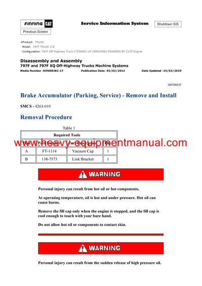 Download Caterpillar 797F Truck Service Repair Manual LTZ