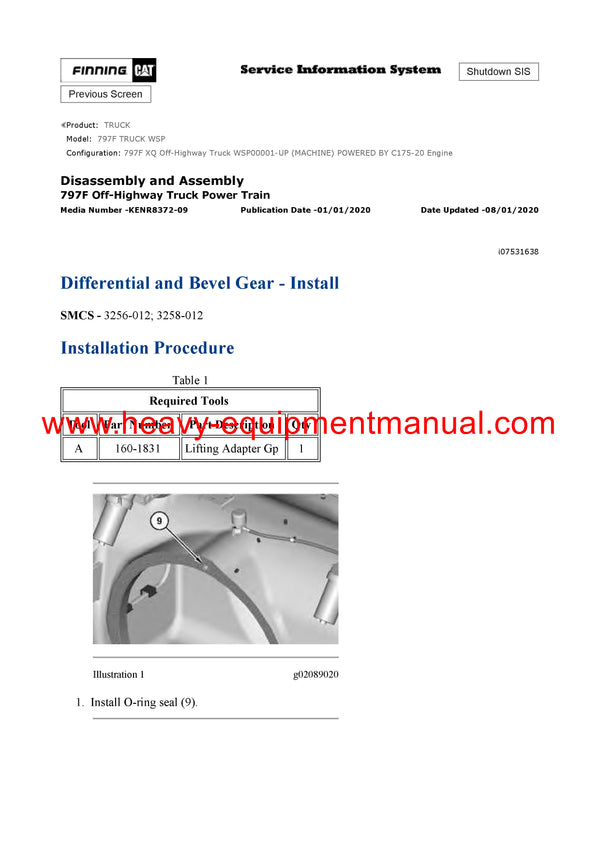 Download Caterpillar 797F Truck Service Repair Manual WSP