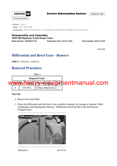 Download Caterpillar 797F Truck Service Repair Manual WSP