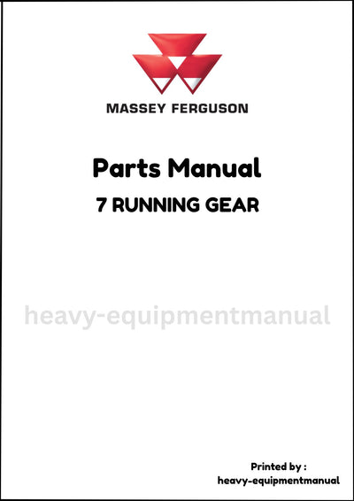 Massey Ferguson 7 RUNNING GEAR Parts Manual - Download PDF