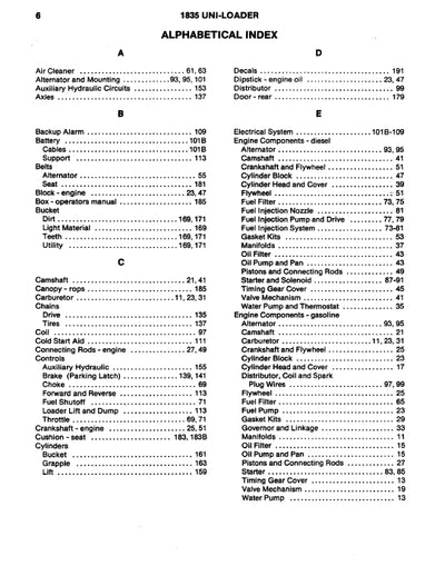 Case 1835 Uni-Loader Parts Manual 8-1092