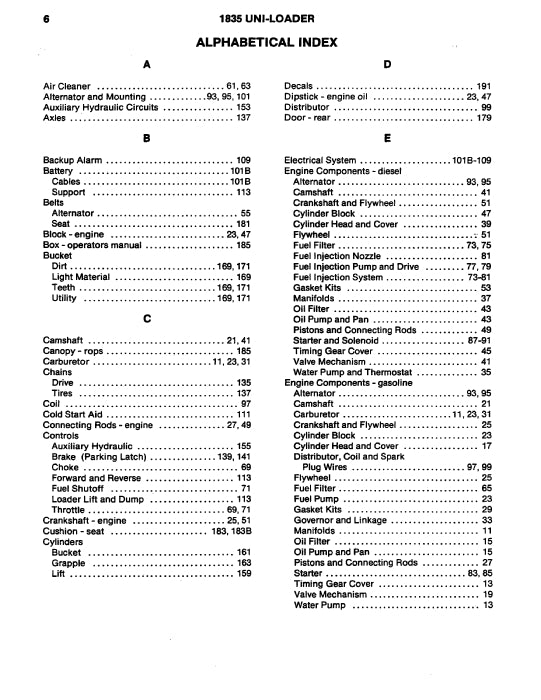 Case 1835 Uni-Loader Parts Manual 8-1092