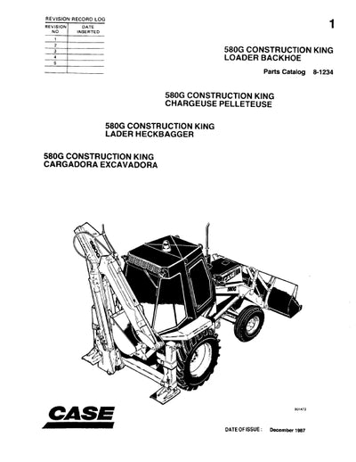 Case 580G Backhoe Loader Parts Manual 8-1234