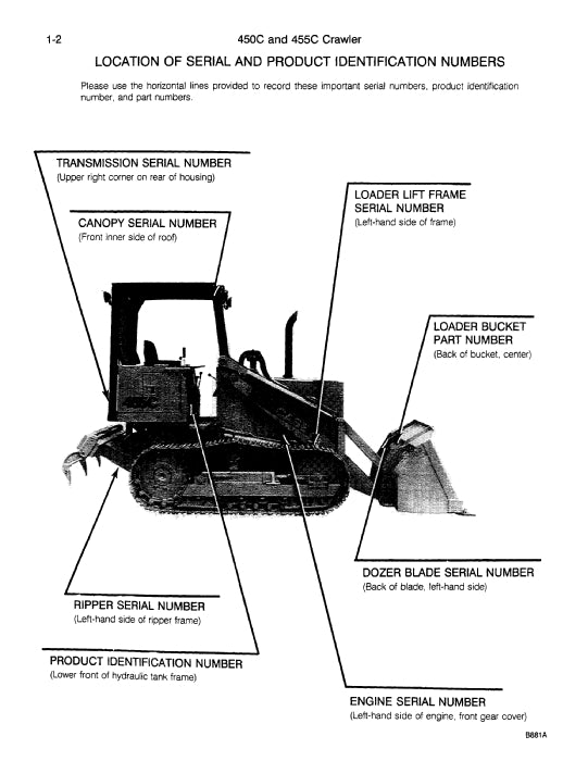 Case 450C,455C Crawler Parts Manual 8-1932