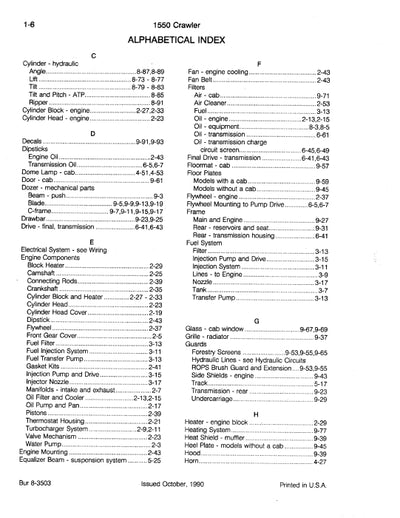 Case 1550 Crawler Parts Manual 8-3503
