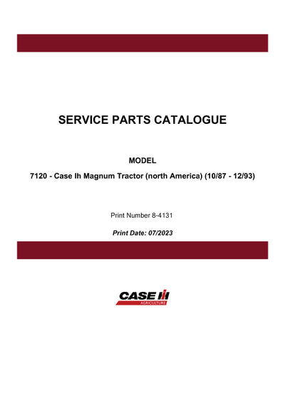 Case IH 7120 Tractor Parts Manual 8-4131