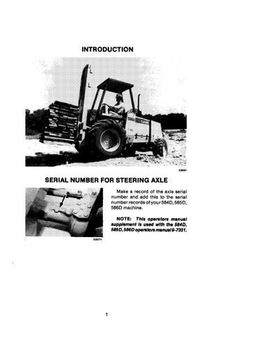 Case 584D,585D,586D Forklift Supplement Operator Manual 8-42590