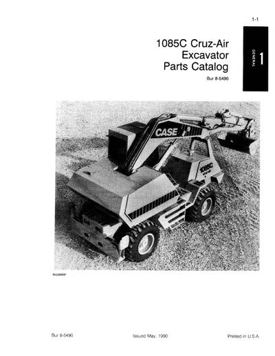 Case 1085C Cruz-air Excavator Parts Manual 8-5490