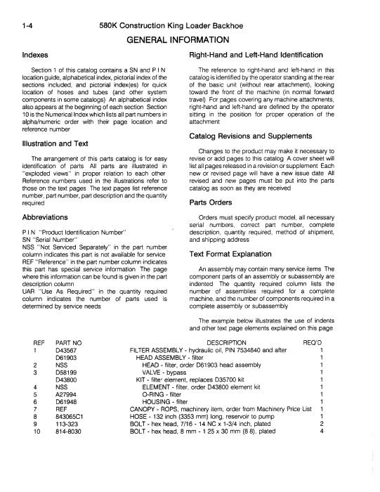 Case 580K Backhoe Loader Phase III Parts Manual 8-5581