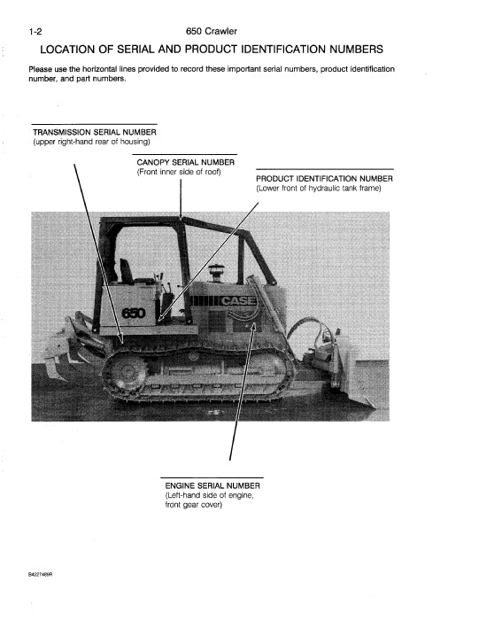 Case 650 Crawler Parts Manual 8-6010