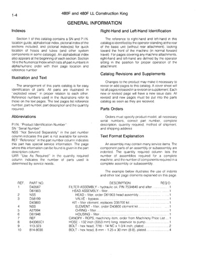 Case 480F 480F LL backhoe Loader Parts Manual 8-6221