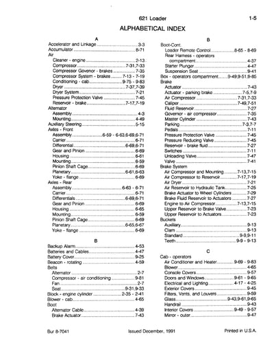 Case 621 Loader Parts Manual 8-7041