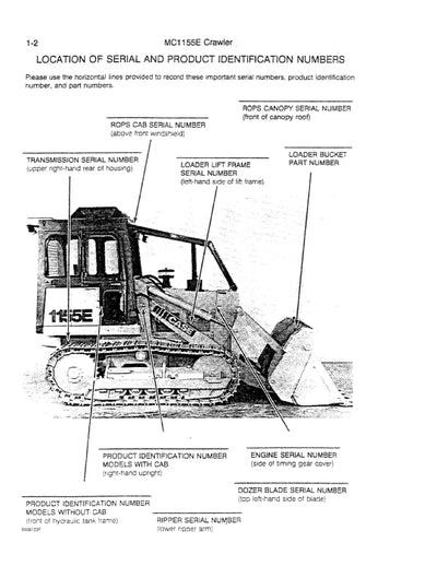 Case MC1155E Crawler DOZER Parts Manual 8-7970