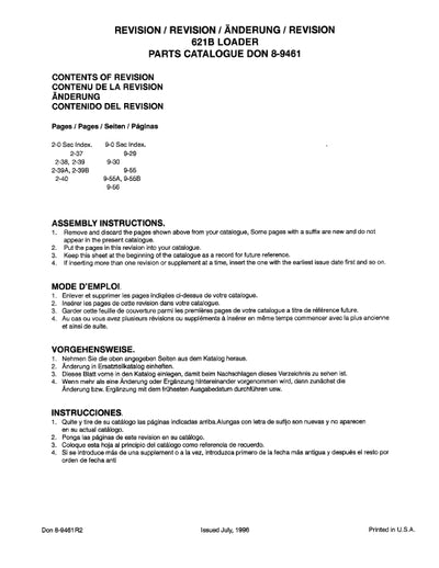 Case 621 Revision Fo Bilingual Ldr Parts Manual 8-9461R2