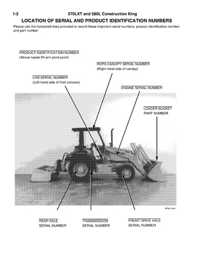 Case 570LXT 580L Backhoe Loader Parts Manual 8-9942