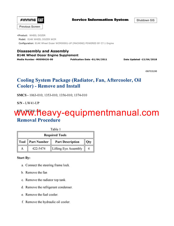 DOWNLOAD CATERPILLAR 814K WHEEL DOZER SERVICE REPAIR MANUAL WCM