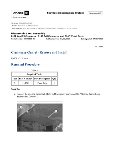 DOWNLOAD CATERPILLAR 815F SOIL COMPACTOR SERVICE REPAIR MANUAL BKL