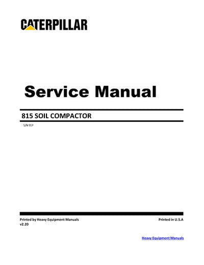 DOWNLOAD CATERPILLAR 815 SOIL COMPACTOR SERVICE REPAIR MANUAL 91P