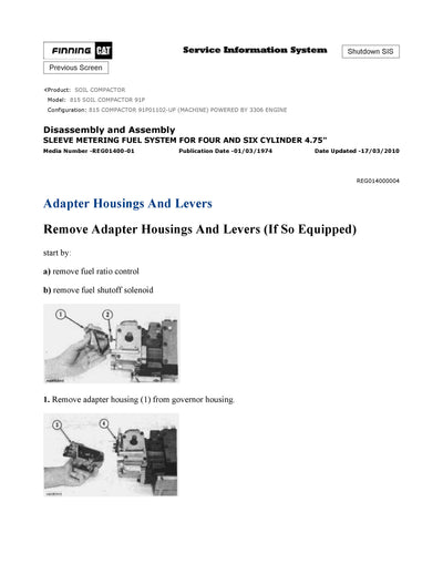 DOWNLOAD CATERPILLAR 815 SOIL COMPACTOR SERVICE REPAIR MANUAL 91P