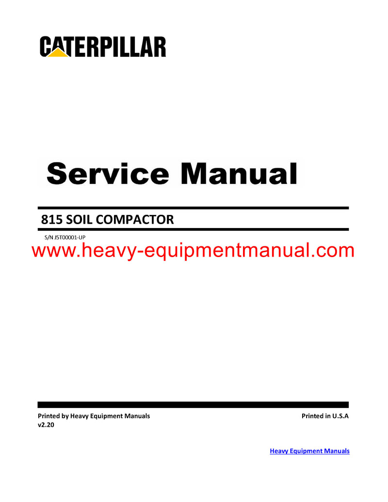 CATERPILLAR 815 SOIL COMPACTOR Full Complete SERVICE REPAIR MANUAL