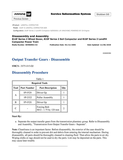 DOWNLOAD CATERPILLAR 816F II LANDFILL COMPACTOR SERVICE REPAIR MANUAL BZR