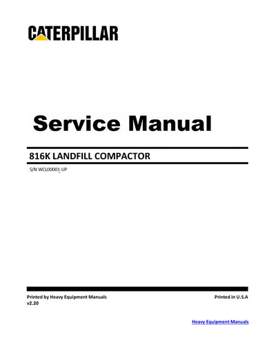 DOWNLOAD CATERPILLAR 816K LANDFILL COMPACTOR SERVICE REPAIR MANUAL WCL