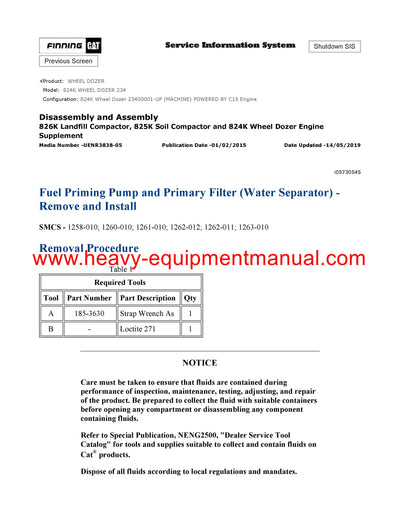 DOWNLOAD CATERPILLAR 824K WHEEL DOZER SERVICE REPAIR MANUAL 234
