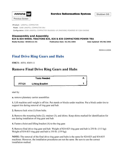 DOWNLOAD CATERPILLAR 826B LANDFILL COMPACTOR SERVICE REPAIR MANUAL 58U