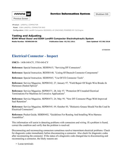 Caterpillar 836H Landfill Compactor Service Repair Manual BXD