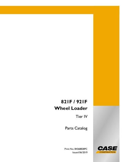 Case 821F,921F Wheel Loader Tier IV Parts Manual 84368828