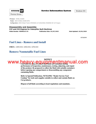 Download Caterpillar 844H WHEEL DOZER Service Repair Manual BTW