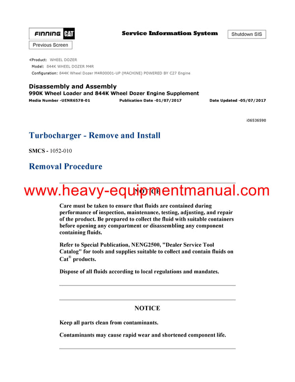 DOWNLOAD CATERPILLAR 844K WHEEL DOZER SERVICE REPAIR MANUAL M4R