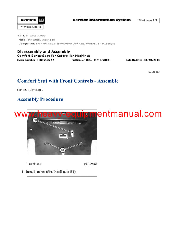 Download Caterpillar 844 WHEEL DOZER Service Repair Manual BBN