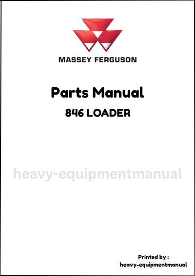 Massey Ferguson 846 LOADER Parts Manual - Download PDF
