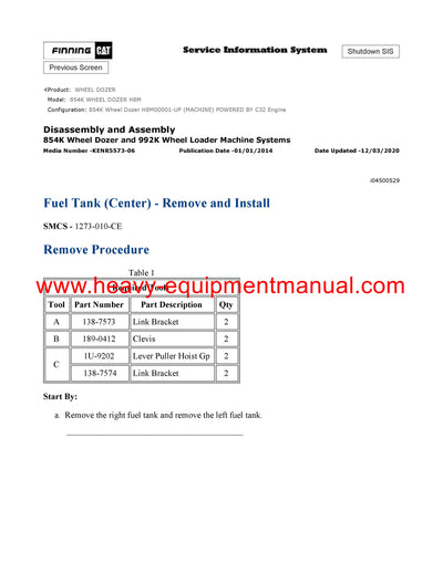DOWNLOAD CATERPILLAR 854K WHEEL DOZER SERVICE REPAIR MANUAL H8M