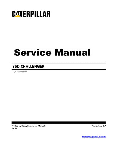 Download Caterpillar 85D CHALLENGER Service Repair Manual 4GR