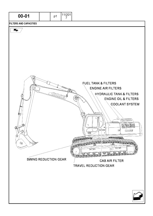 Case CX460 Tier 3 Crawler Excavator Parts Manual 87364217NA