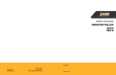 Case DV210 Vibratory Roller Tier III Parts Manual 87481031