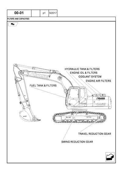 Case CX240B Tier 3 Crawler Excavator Parts Manual 87519713NA
