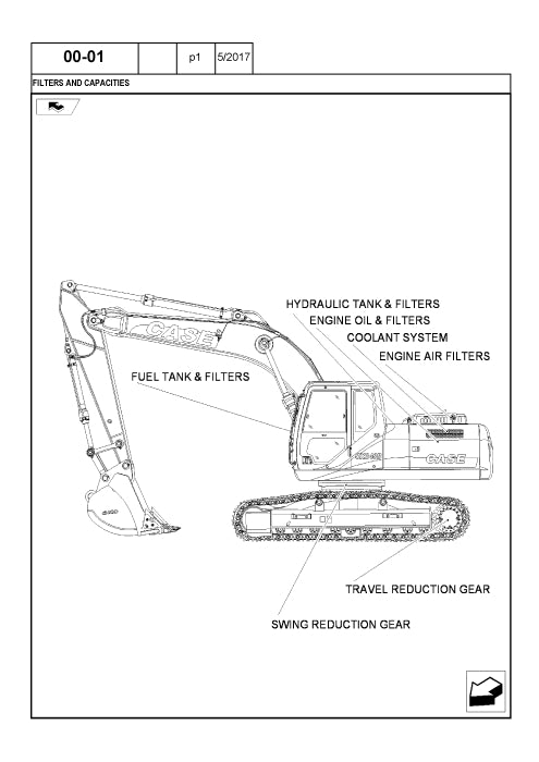 Case CX240B Tier 3 Crawler Excavator Parts Manual 87519713NA